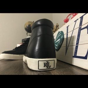 Ralph Lauren Black Rowling leather sneakers